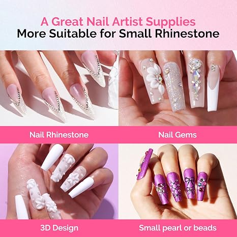 MelodySusie Rhinestone Glue Super Strong Gel Nail Glue for 3D Sculpting Nail Art Design Chrome Powder Decals Decor Need UV/LED Cured 30g