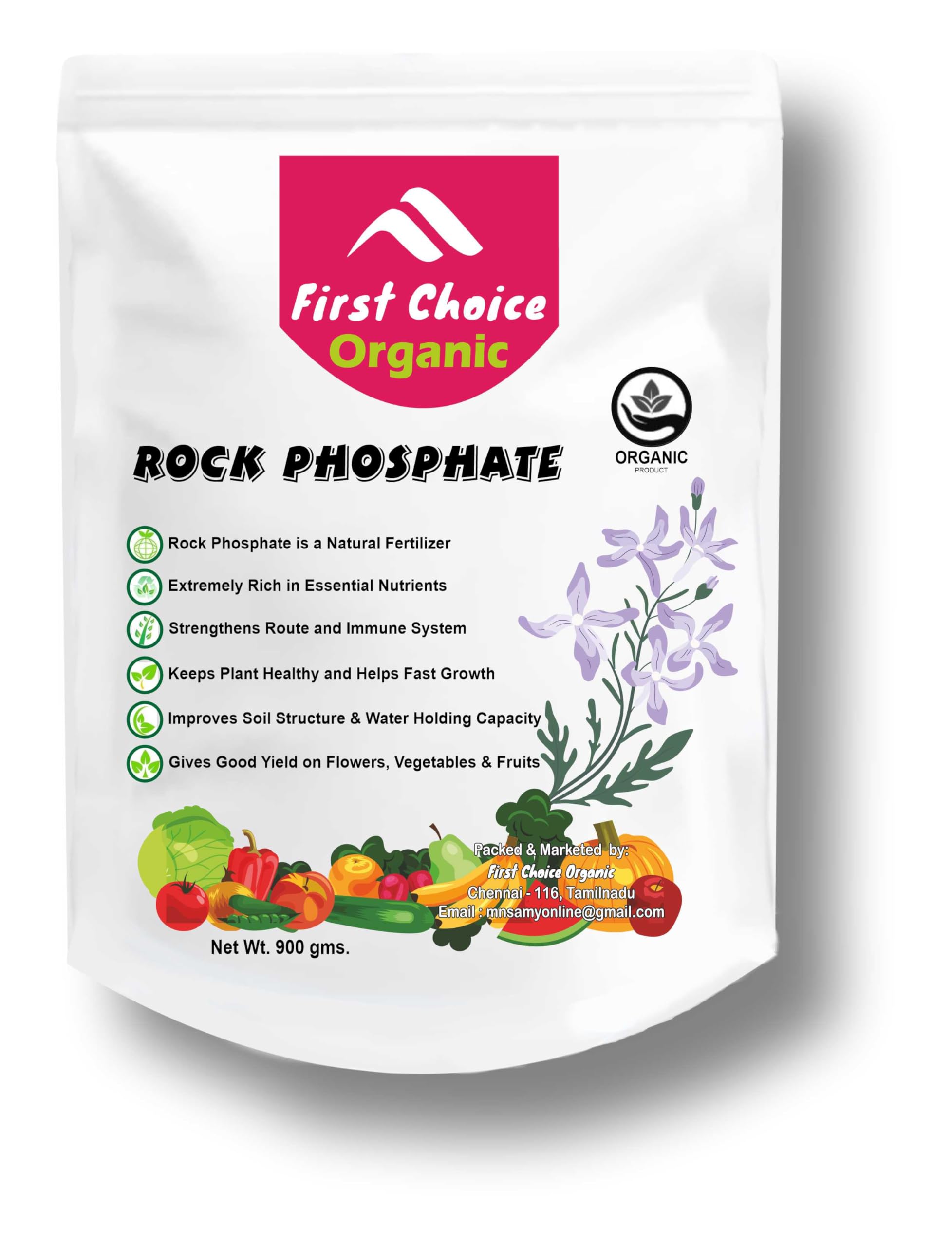 First Choice Organic Rock Phosphate | All Purpose Natural Fertilizer For Fruit, Vegetable & Flowering Plants | Essential Fertilizer For Plant Growth (450 gm) (B0BM4Y4V6S) Amazon Price History, Amazon Price Tracker