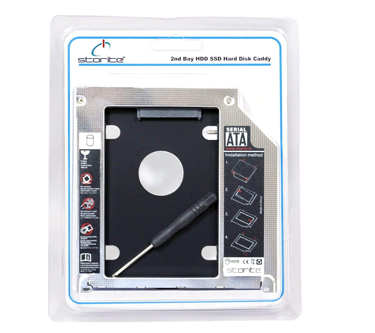 LANH Hard Drive SATA 2nd HDD Caddy Tray for Unibody 9.5mm Laptop CD/DVD-ROM Drive Slot Only for SSD and HDD