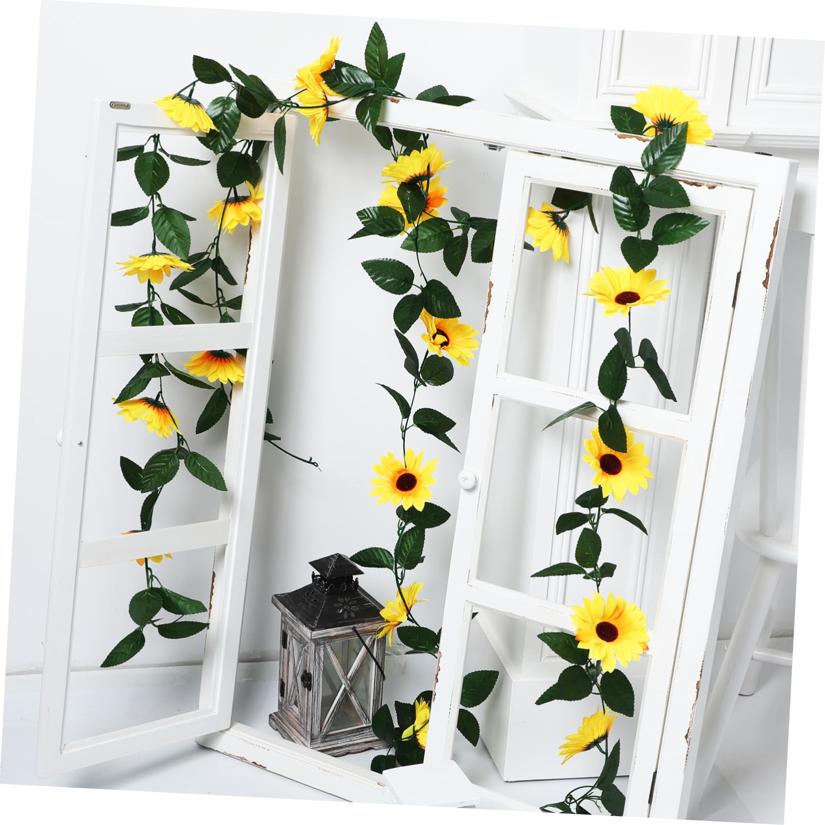 Cabilock Guirnaldas de Girasoles Artificiales 5 Piezas de Plástico Amarillo