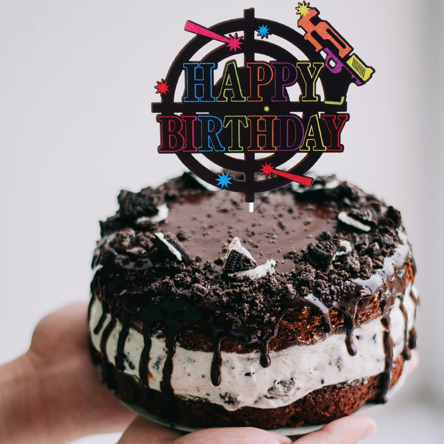 Amazon.com: Caiwowo Happy Birthday Cake Topper - Neon Laser