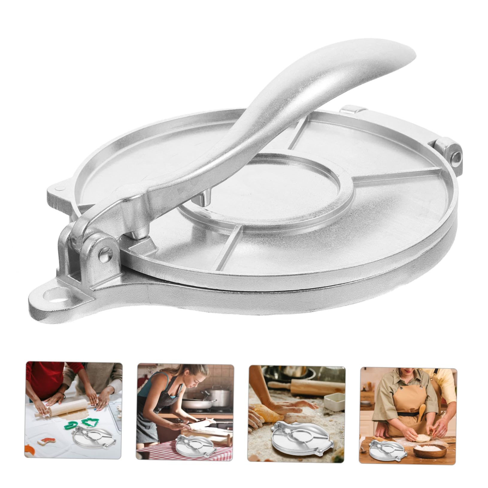 SHINEOFI Pressa Tortilla in Lega di Alluminio Manuale Antiscivolo per Tortillas Empanadas e Pierogies Utensile Cucina Multifunzionale Leggero e Facile da Pulire