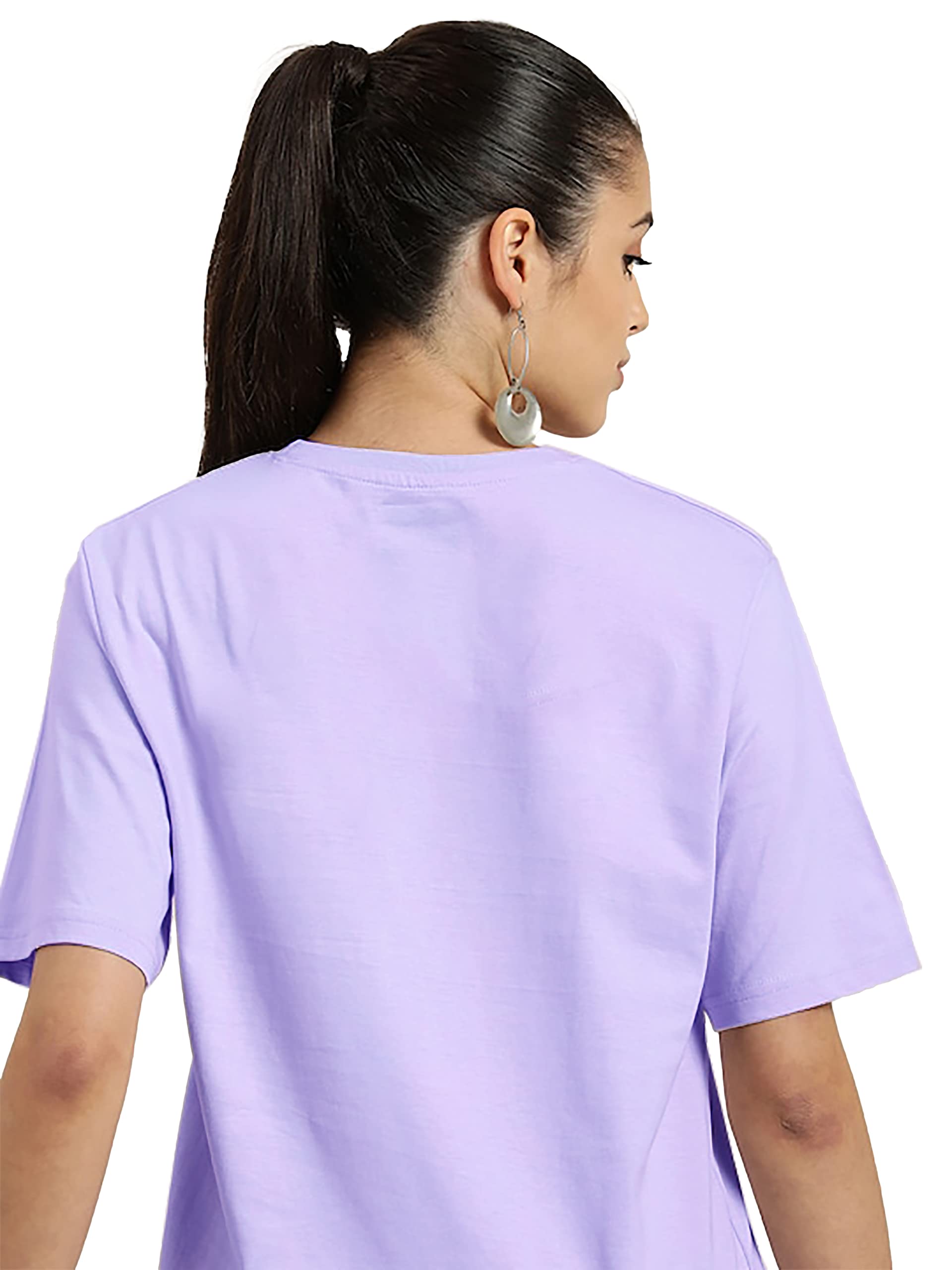 Veirdo 100% puro cotone nero, vestibilità larga, spalle che cadono con schiena fresca e confortevole, stampa grafica, girocollo, maglietta per donne e ragazze (colore : nero)