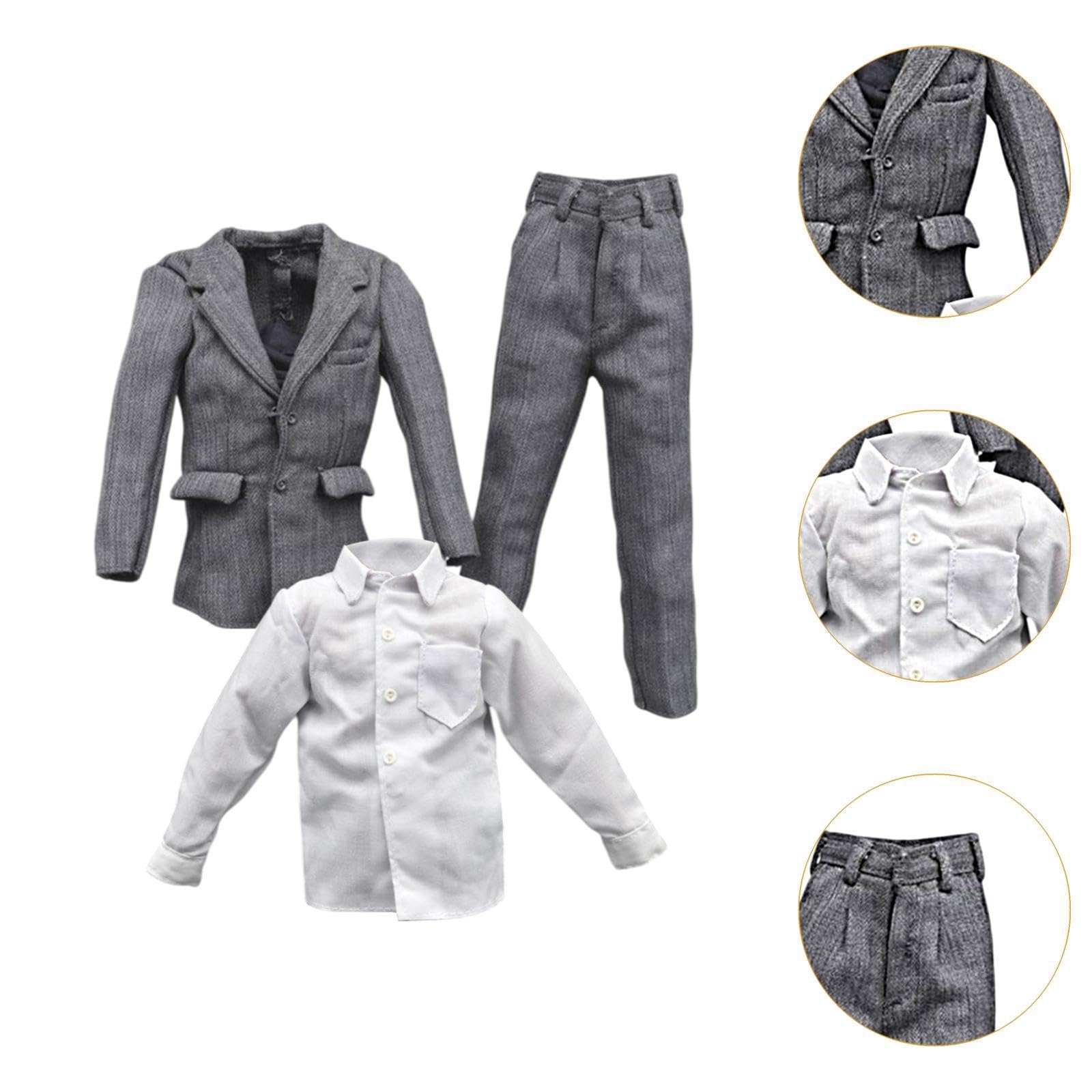 Outfit für Männliche Actionfiguren Im Maßstab 1:6, Passend für 12 Zoll Actionfiguren, Hemd mit Jackenhosen