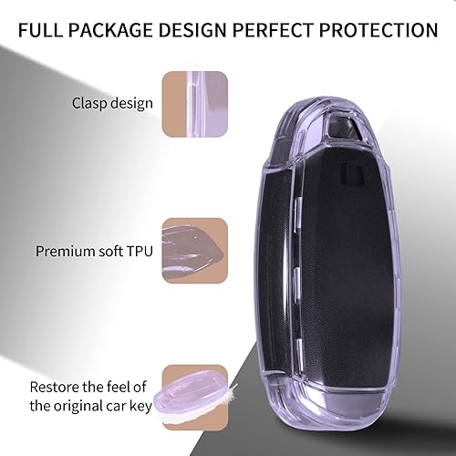 Miniatura 3 de TANGSEN Funda para llavero de TPU compatible con Hyundai Accent Azera Elantra GT Grandeur I30 IG IX35 Kona Palisade Santa Fe Solaris 4 5 botones