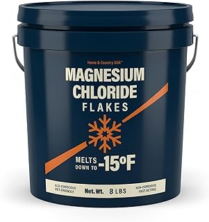 Magnesium Chloride Flakes 35 lb Pail, Fast-Acting Ice Melt & Deicer, Snow melt Long-Lasting, Low-Residue, Safe for Pets and Surfaces