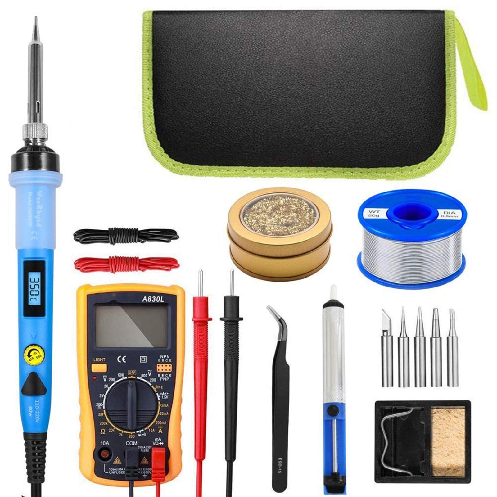 kit saldatore Kit di saldatura digitale Kit saldatore elettrico con interruttore on-off coltello per la pompa dissaldante per saldatura