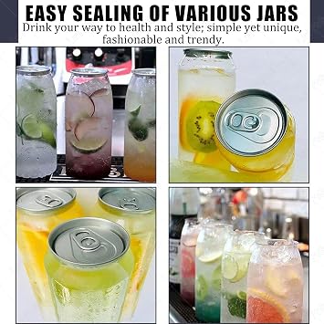 200 Pack Leakproof Disposable Plastic Can Sealer Cups with Aluminum Lids, PET Beverage Bottles for Boba, Smoothie, Compatible with Can Sealing Machine 500ml