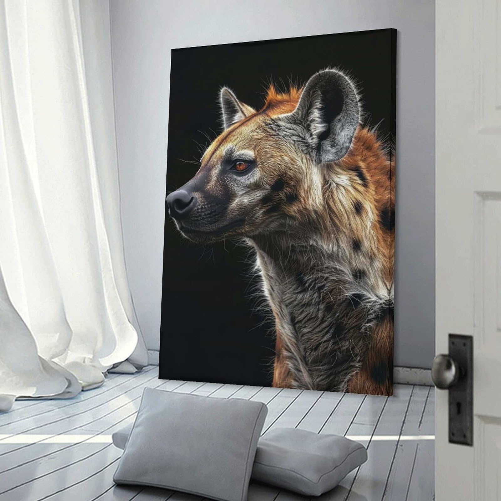Junmoney Decorative Wall Artwork Hyena, 20x30inch(50x75cm), for Lounge, Bedroom Or Personal Spaces, Gift Idea for Housewarming And Birthdays