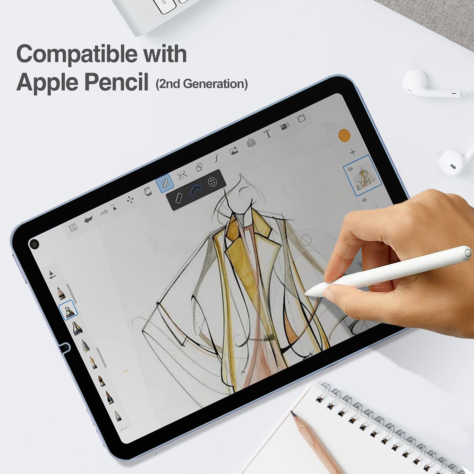 Vozehui 2 Pellicole In Vetro Temperato 9H Per IPad Mini A17 Pro (2024) E IPad Mini 6ª Gen 8,3” – Protezione Antigraffio, Antiurto, Alta Trasparenza - 2