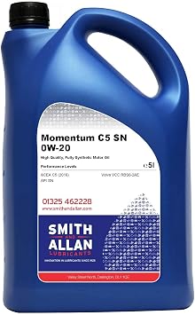 0W-20 Fully Synthetic Engine Oil ACEA C5 API SN VCC RBS0-2AE 5 Litre