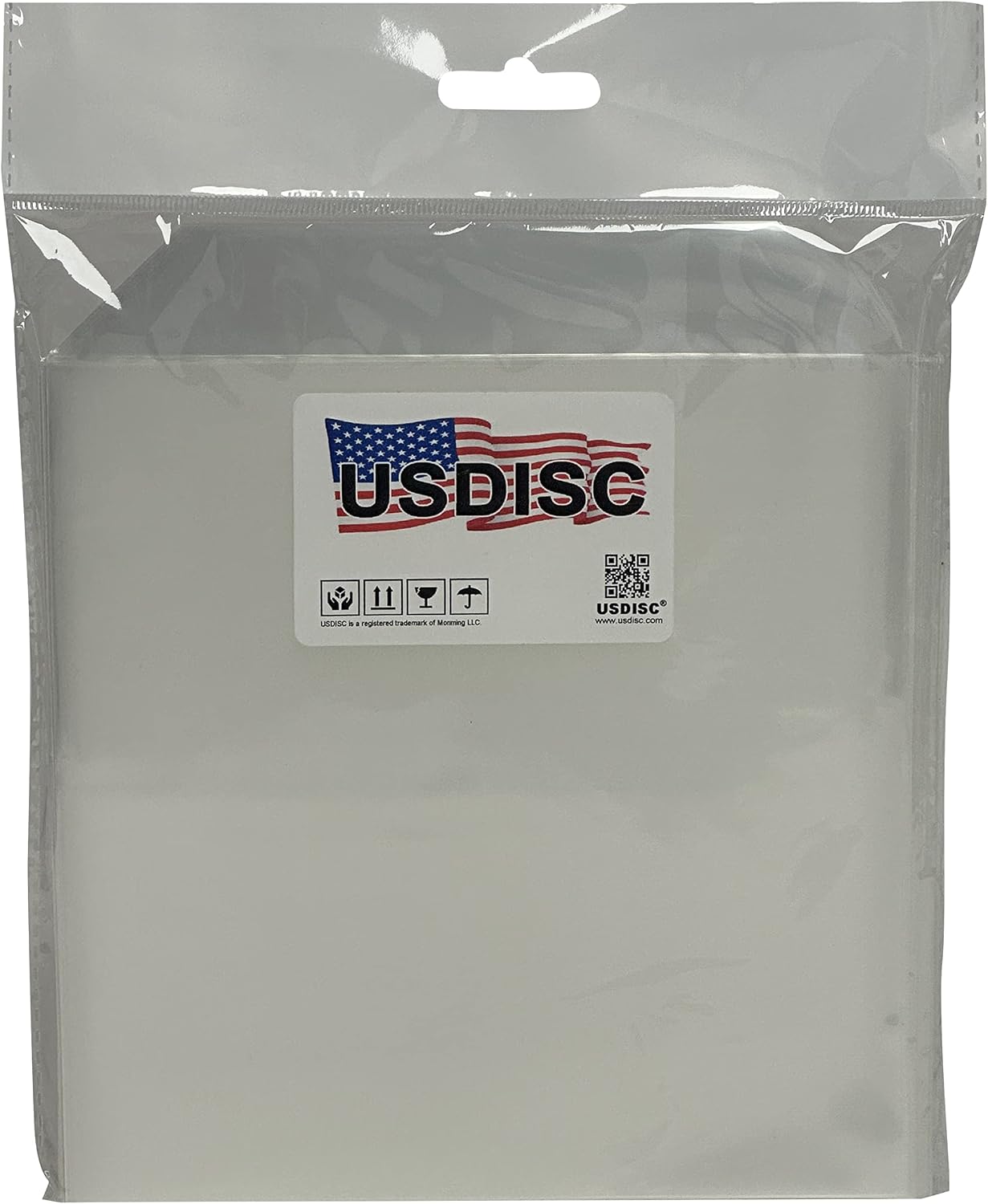 USDISC Storage Pockets 6.75 x 6.75, Flap, 4mil Stamp, Die & Stencil, Clear, Pack of 100