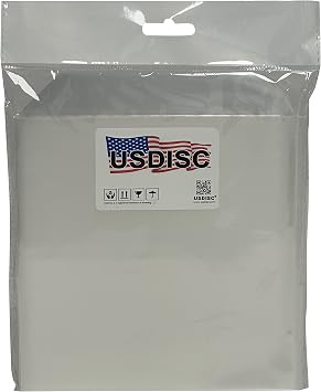 USDISC Storage Pockets 6.75 x 6.75, Flap, 4mil Stamp, Die & Stencil, Clear, Pack of 200