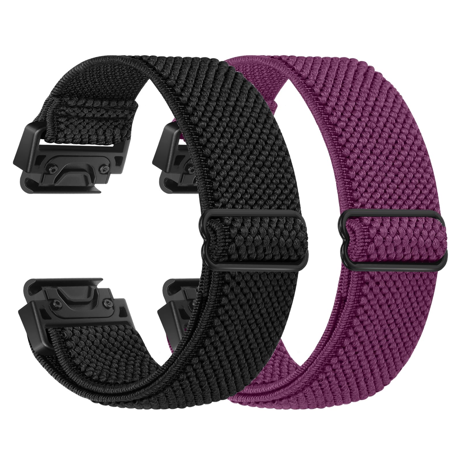 BTTNG Elastic Watch Strap for Garmin Fenix 8 43mm/epix Pro 42mm, Fenix 7S/6S/5S/Instinct 2S/D2 Delta S, QuickFit 20mm Watch Band Sport Nylon Straps for Women Men (2 PCS)