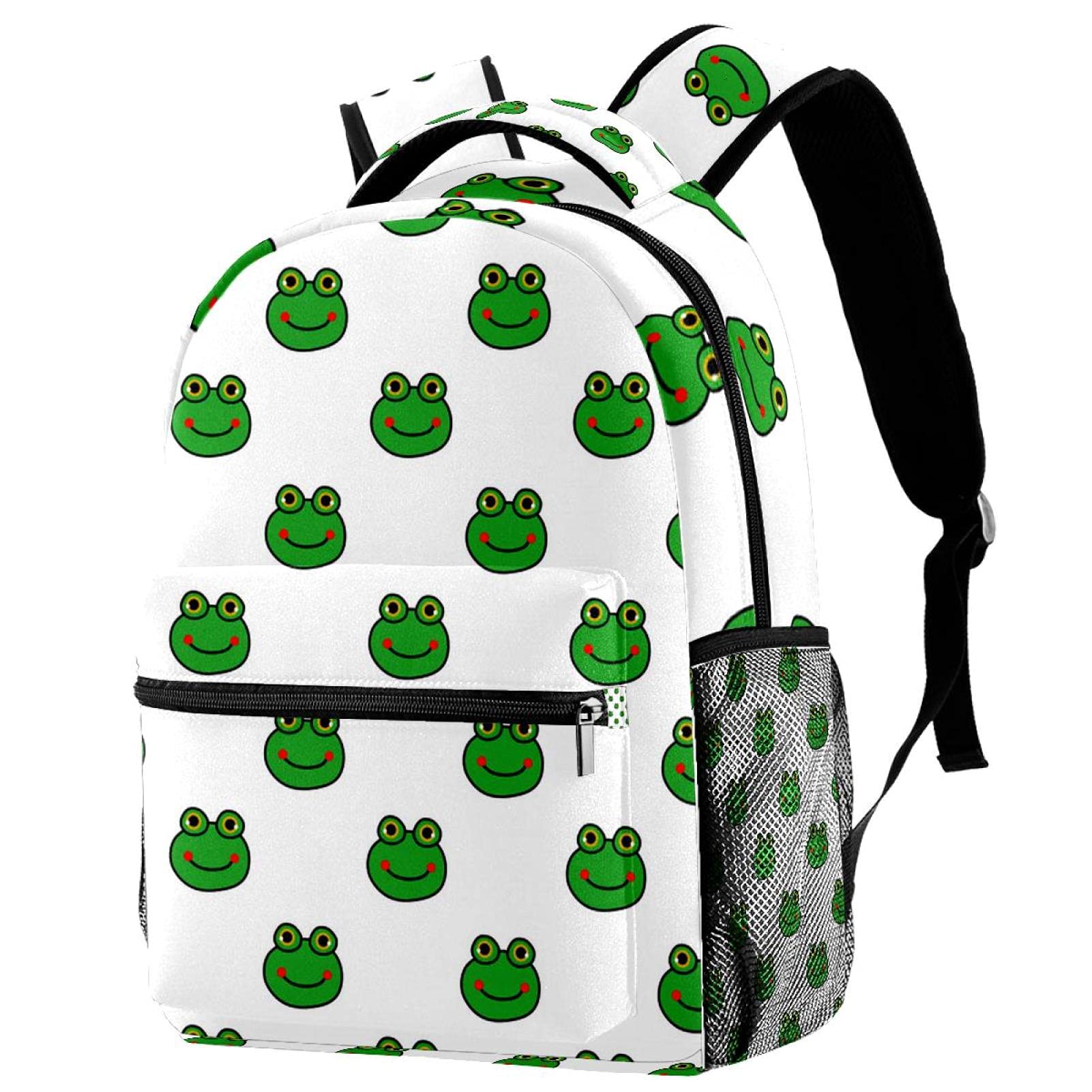 Sac à dos d'école confortable et spacieux style décontracté motif grenouilles