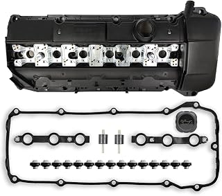 Engine Valve Cover Kit with Gasket, Spark Plug Seals, Bolts, Mount, Washers Compatible with 1998-08/2002 BMW Z3 323i 325i 330i 525i 530i X5 M52/M54 2.5L 2.8L 3.0L Part 11121432928