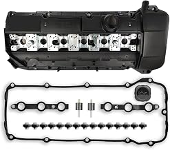 Engine Valve Cover Kit with Gasket, Spark Plug Seals, Bolts, Mount, Washers Compatible with 1998-08/2002 BMW Z3 323i 325i 330i 525i 530i X5 M52/M54 2.5L 2.8L 3.0L Part 11121432928