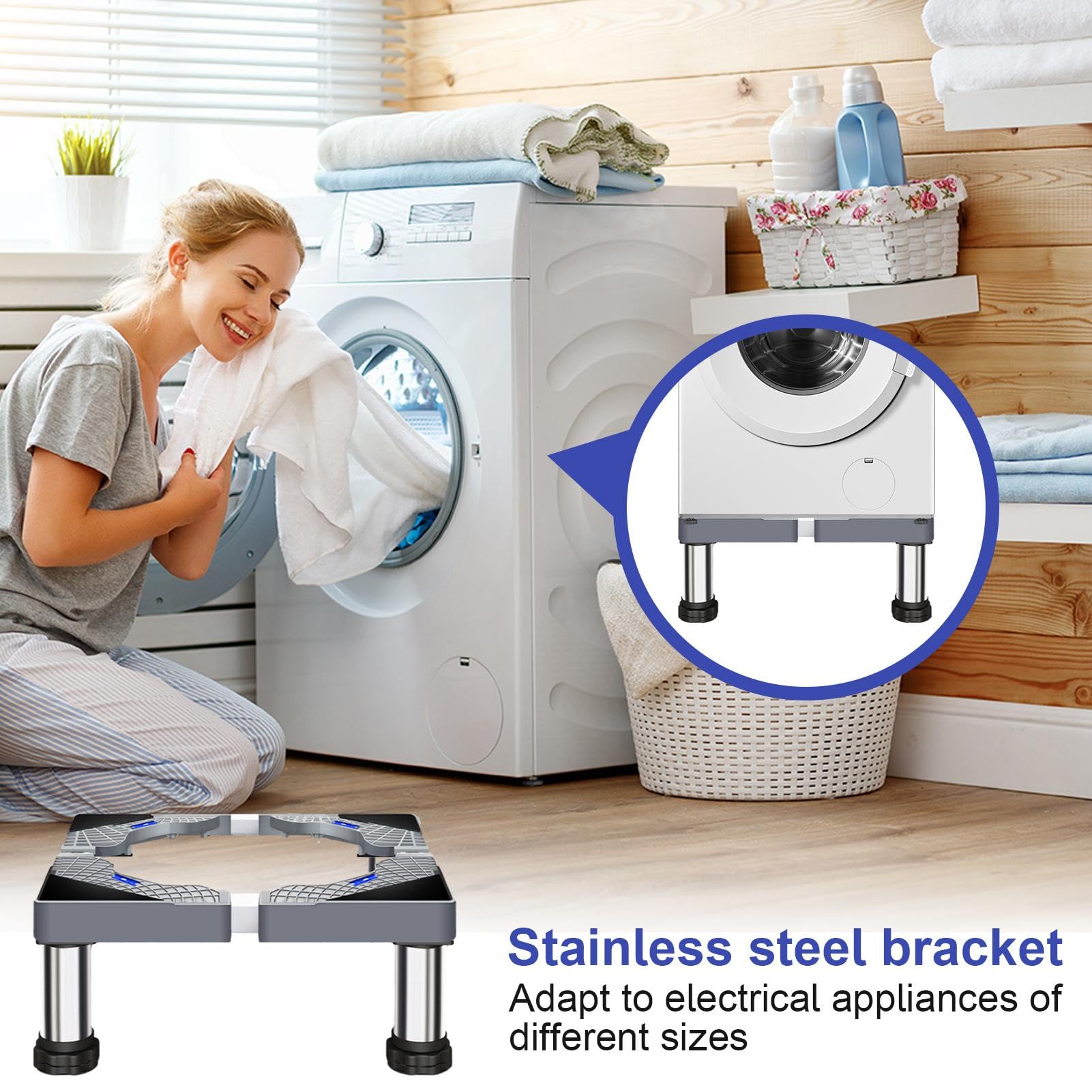 SSEHCWAN Washer And Dryer Stands, 12 Feet Washing Machine Stand Base
