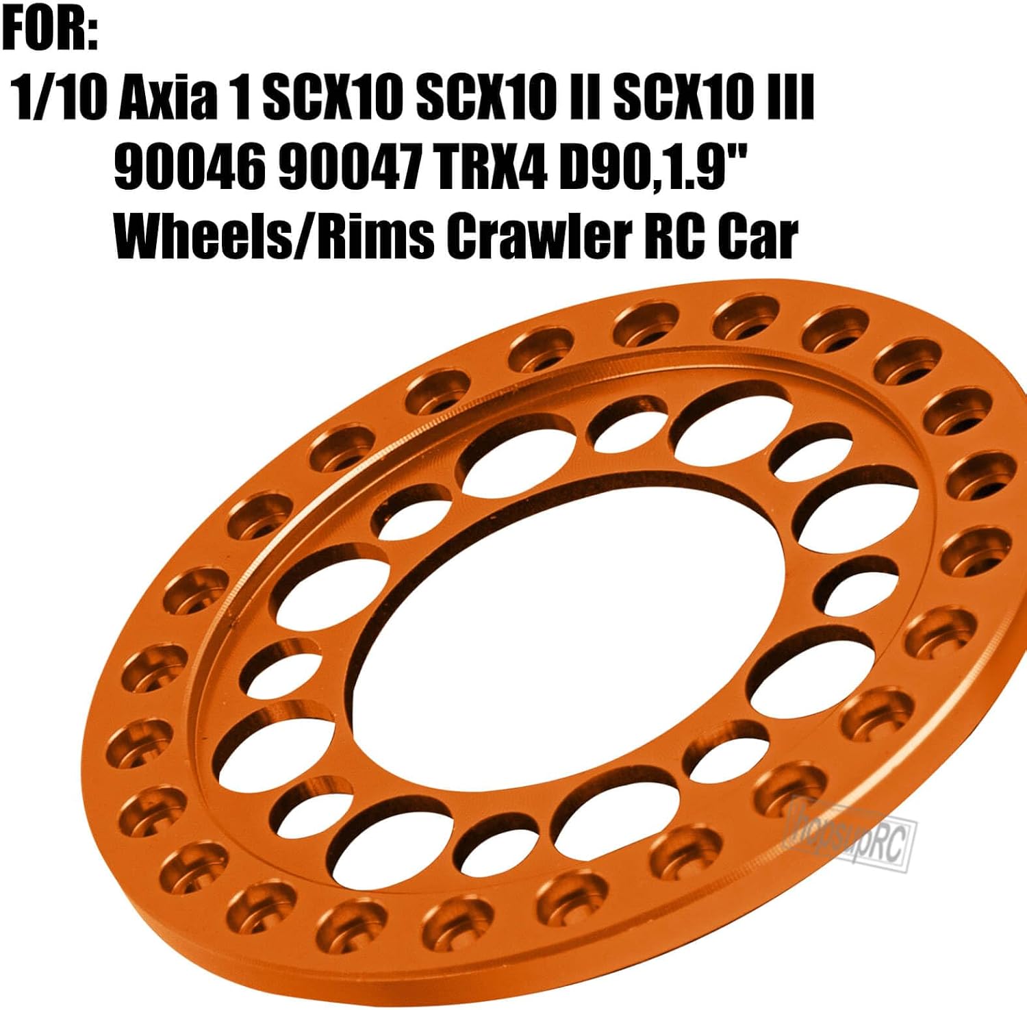 RC 1.9inch Aluminum Beadlock Wheel Rim Replacement Ring Upgrades Part for 1/10 SCX10 SCX10 II SCX10 III 90046 90047 TRX4 D90,1.9" Wheels/Rims Crawler RC Car.Orange(4PCS)