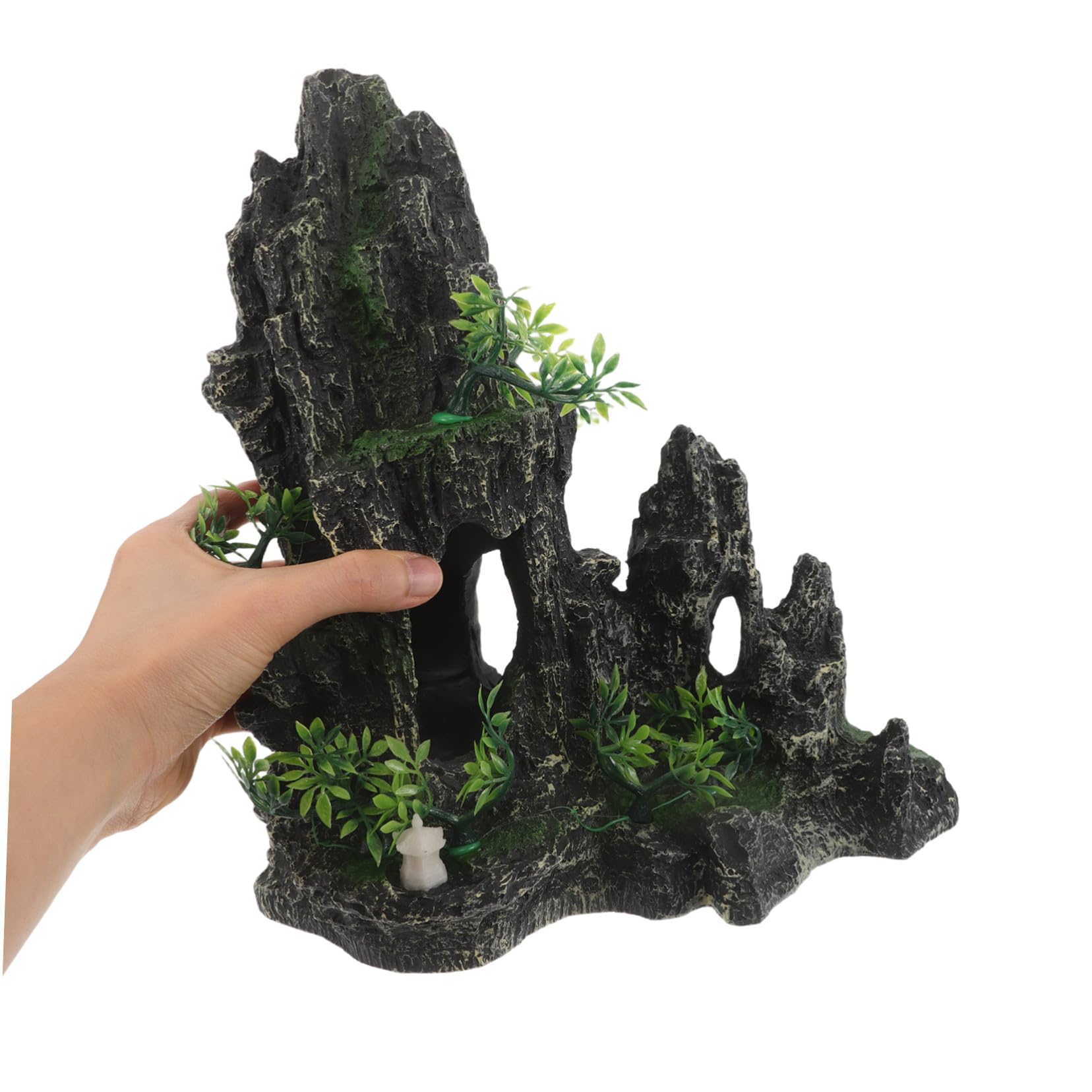 SUPVOX Aquarium Dekoration Resin Stein Höhle für Garnelen und Fische Sichere Versteckstelle Aquarium Landschaft Künstliche Felsen Deko für Fisch Garnelentank