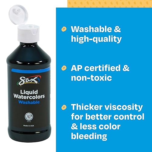 Miniatura 5 de Sax True Color - Acuarela líquida concentrada lavable, 8 onzas, color negro
