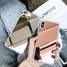Smartphone Case Mobile Case Mobile Cover Mirror Case For Iphone XR 7 8 11 XS MAX XSmax X 11Pro Max 7Plus 8Plus 11Pro Airbag Soft For Iphone 11Pro Max, Rose Gold
