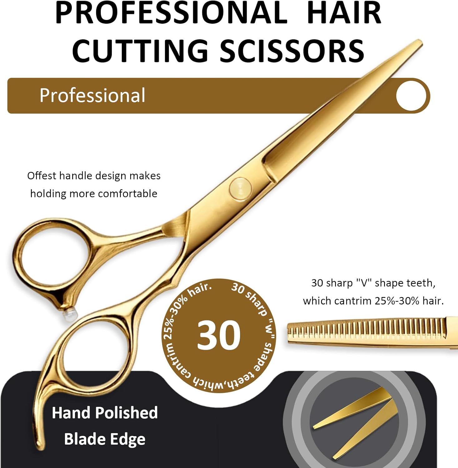 12 Pcs Professional Hair Cutting Scissors Set, Stainless Steel Haircut Shears with Thinning Scissors, Combs, Cape & Storage Case, Sharp & Durable for Men Women Kids, Home Salon Barber Use