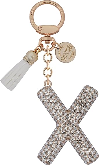 Initial Keychain For Women Letter Keychain A-Z Gift For Girl Cute Bling Rhinestone Tassel Key Chains Charm For Bag Backpack