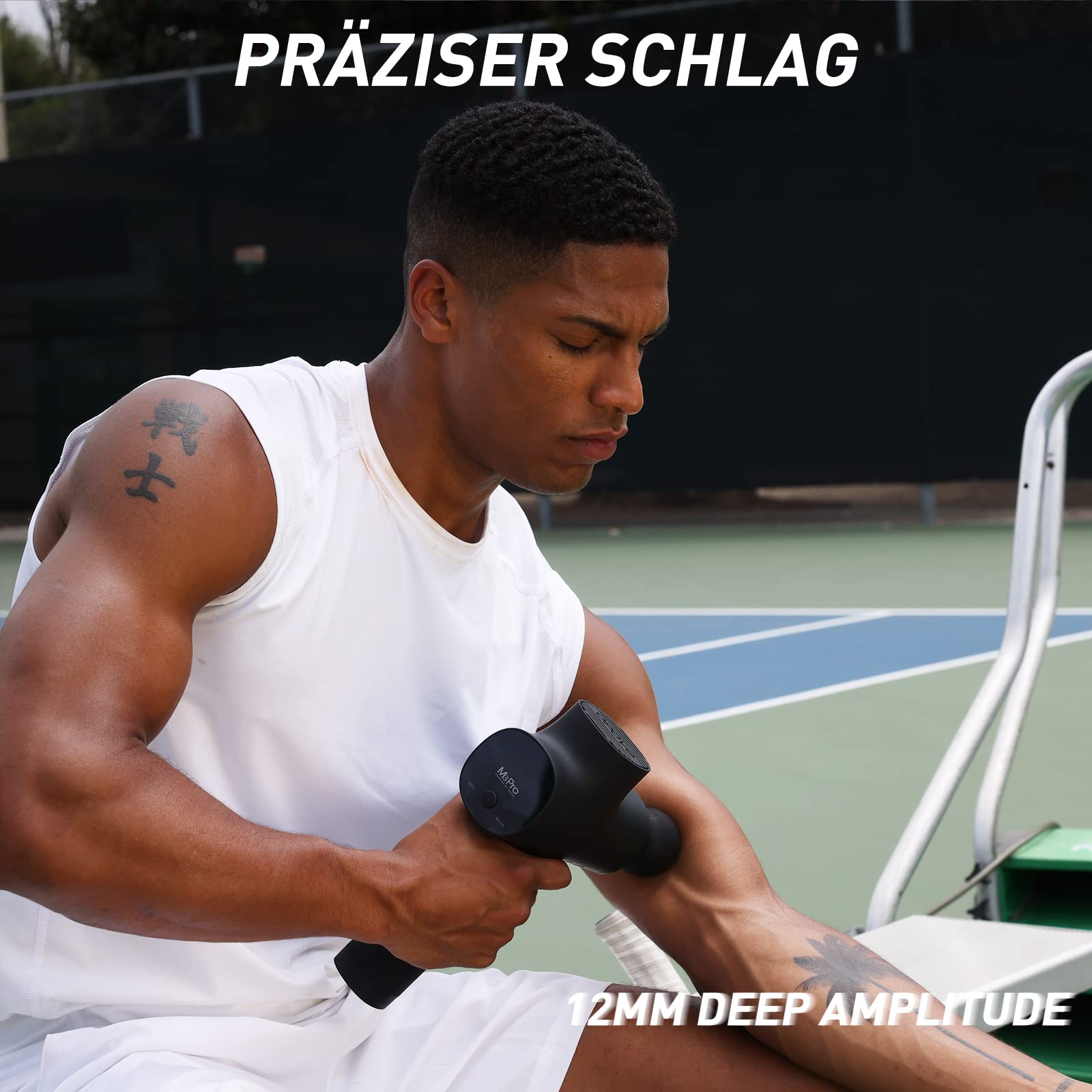 OPOVE M3 Pro 2 Massagepistole Massage Gun, Massagepistole Massagegerät LED-Display 2500U/min Masagegäret Pistole zur Linderung von Muskelschmerzen，helles Schwarz