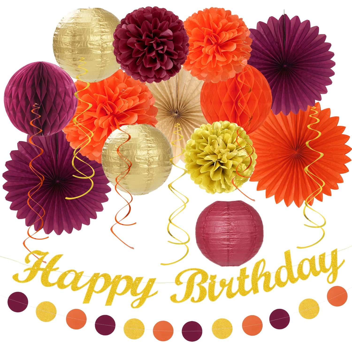 Fall Boho Birthday Party Decorations - 21pcs -25