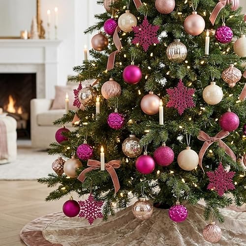 Miniatura 196 de Valery Madelyn Juego de adornos decorativos para árbol de Navidad para otoño, Halloween, 50 unidades de 2.36 pulgadas, rojo, verde y dorado