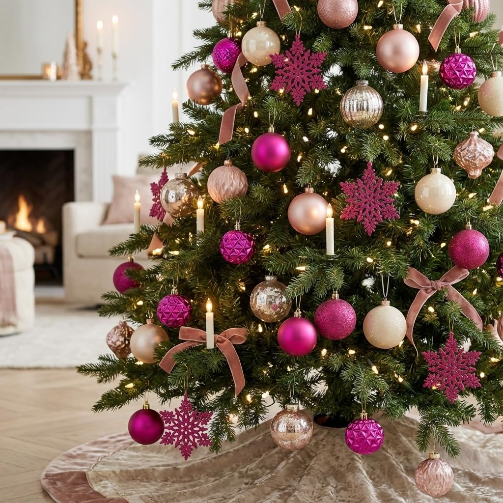 Valery Madelyn Lot de 50 boules de Noël incassables pour sapin de Noël en vrac, 6 cm, décorations à suspendre pour Noël, Saint-Valentin, Saint-Patrick, fêtes de Mardi Gras