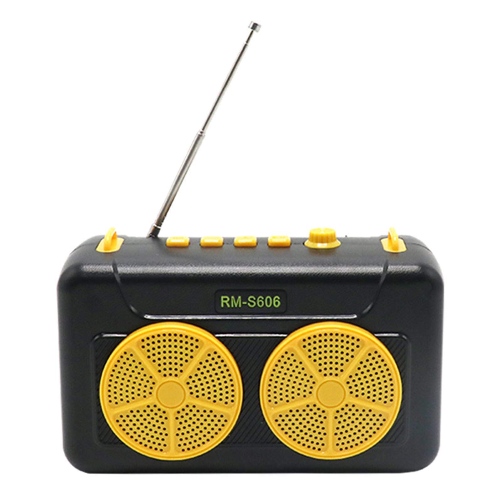 NBSXR -Multifunctional radio, retro radio, bluetooth audio multifunctional subwoofer with solar panel card speaker, battery 1200mAh, multifunctional radio,Yellow