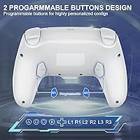 Vista 4 de BUERTT For PS5 Controller Wireless,Compatible with PS5 Pro/Slim/PC,Wireless Controller with 7 Colors RGB Light,Dual Vibration, Macro/Turbo Function