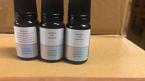 Miniatura 2 de Woolzies Juego de aceites esenciales, 100% puro, grado terapéutico para difusor de aromaterapia, juego premium (rosa, vainilla, sándalo)