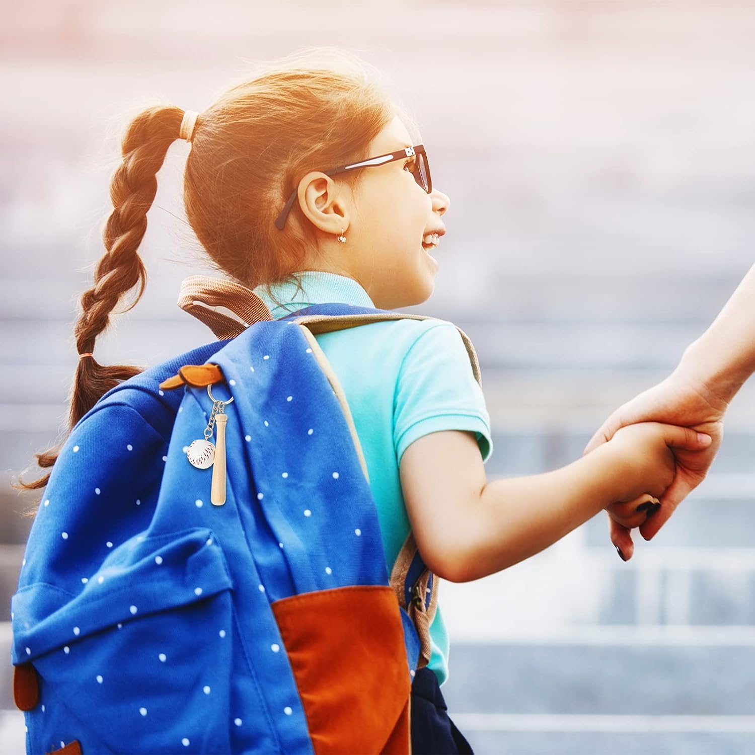 Hicarer Mini Baseball Keychain with Wooden Bat for Sports Theme Party Team Souvenir Athletes Rewards Party Favors