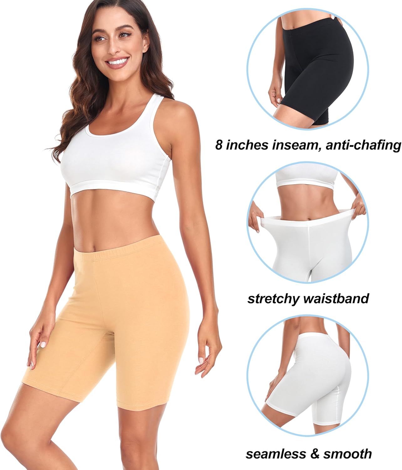 Under Dress Cotton Slip Shorts for Women Biker Shorts Anti Chafing Boy Shorts Underwear - Image 3