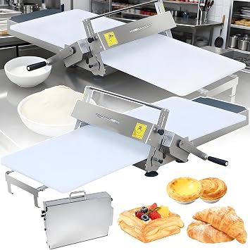 Folding Dough Rolling Machine | Compact Manual Dough Sheeter Machine With Sheeter Board | 0-25mm Adjustable Dough Roller & Laminator For Pizza, Puff Pastry & Fudge Crust A