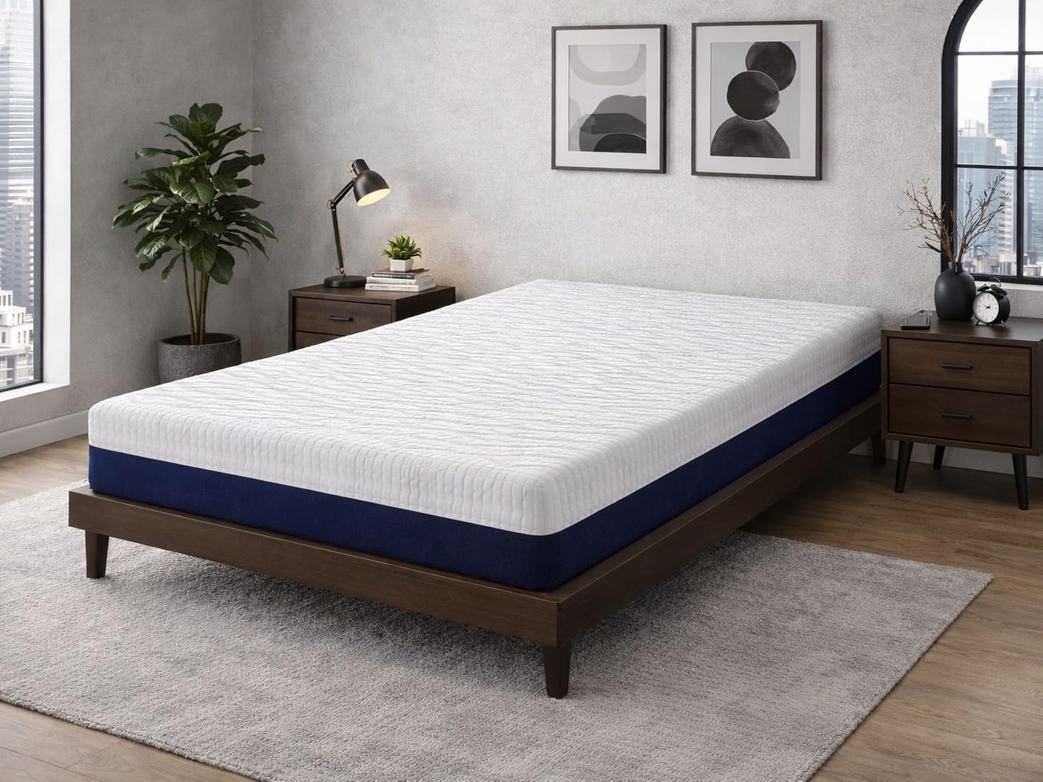 DREAMDI Colchon de Espuma más 5 CM de viscoelástica Hades 150X190 CM, Altura 20 CM, desenfundable y Lavable