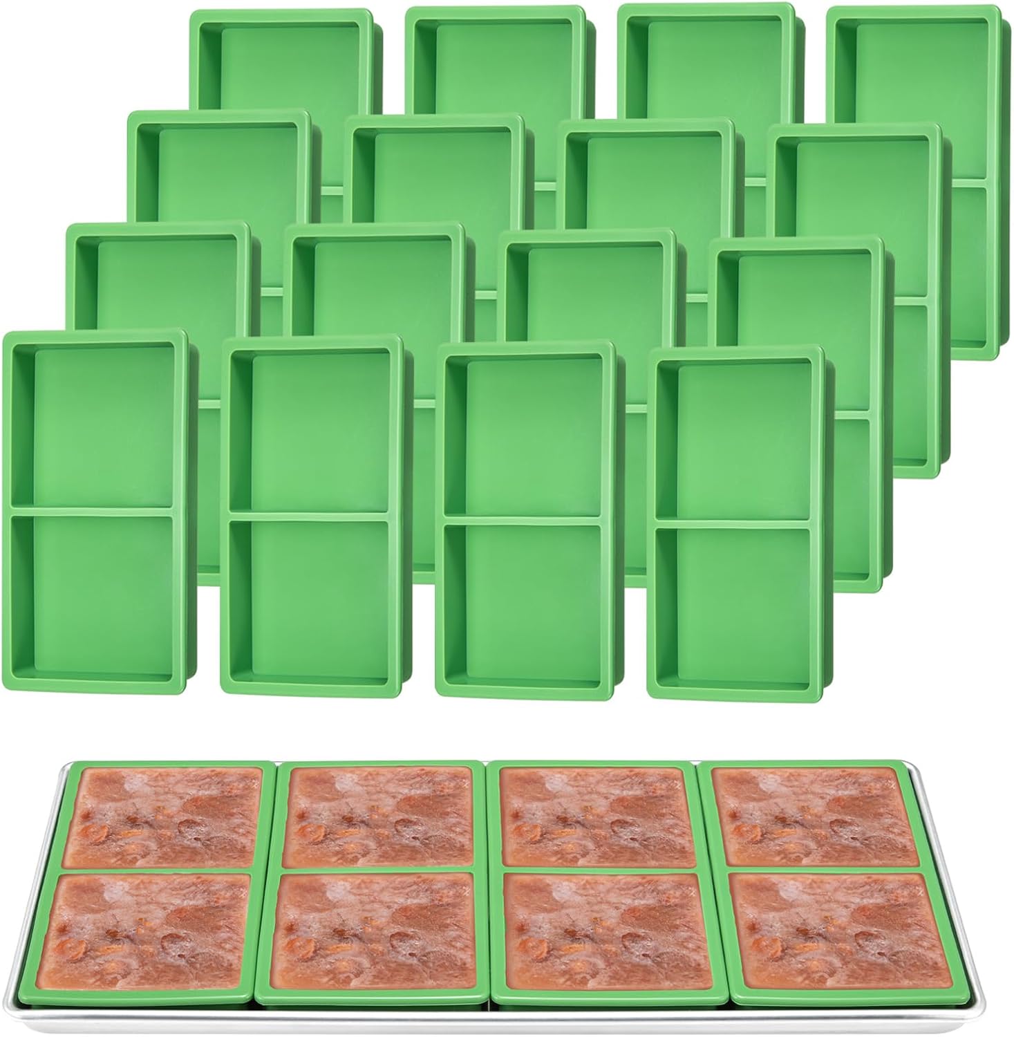 Silicone Tray Dividers for Harvest Right Freeze Dryer Medium and Small Trays, 16 Pieces Green Silicone trays for Harvest right freeze dryer accessories