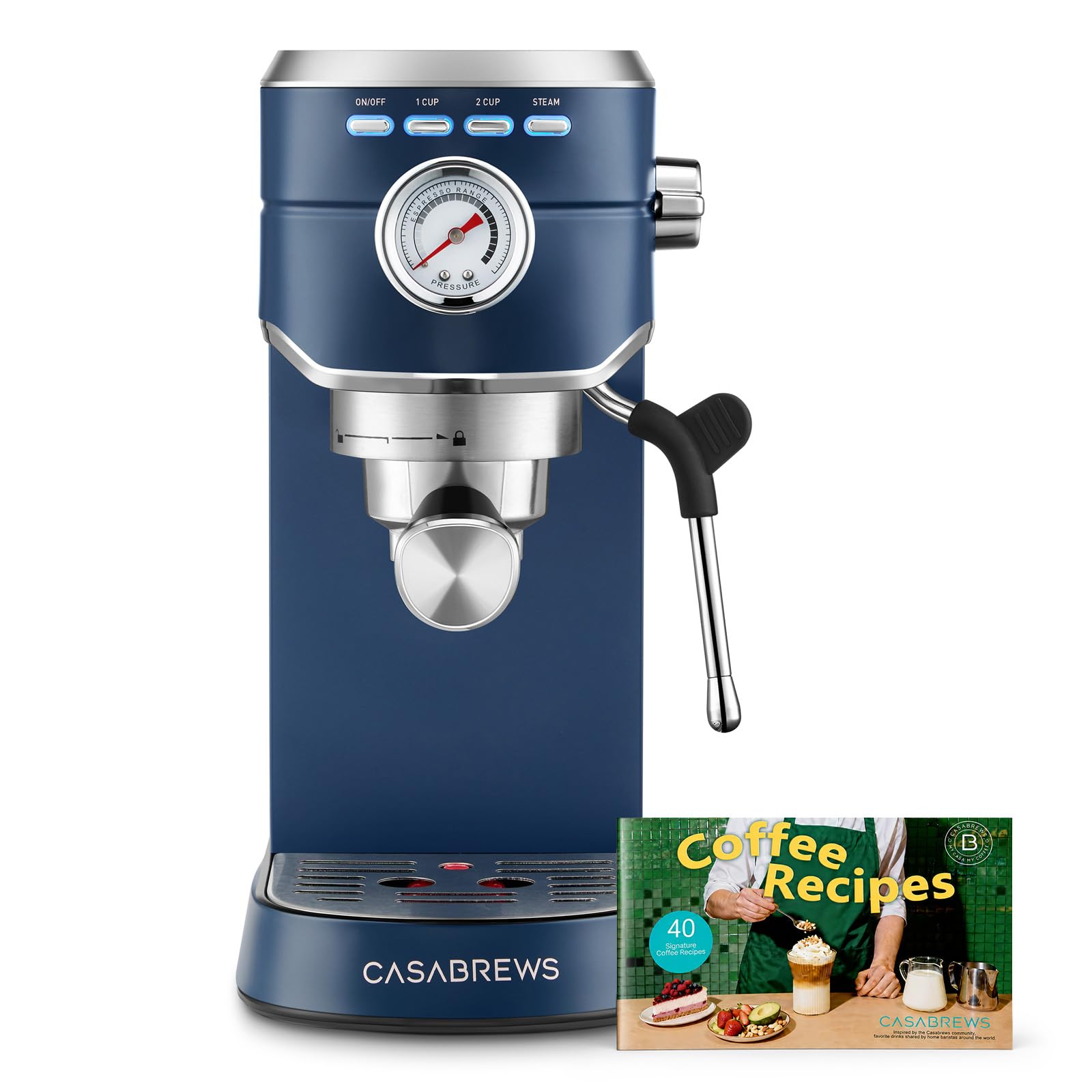 Photo 1 of CASABREWS CM5418 Espresso Machine 20 Bar, Compact Espresso Maker with Steam Milk Frother, Stainless Steel Coffee Machine with 34oz Removable Water Tank for Cappuccino Latte, Sapphire Blue