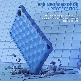 7 Tablet Case for Kids,Compatible with 2022 Release 12th Generation,DiHines Extra Thick Protective Layer Double-Layer Shockproof in Four Corners,Blue