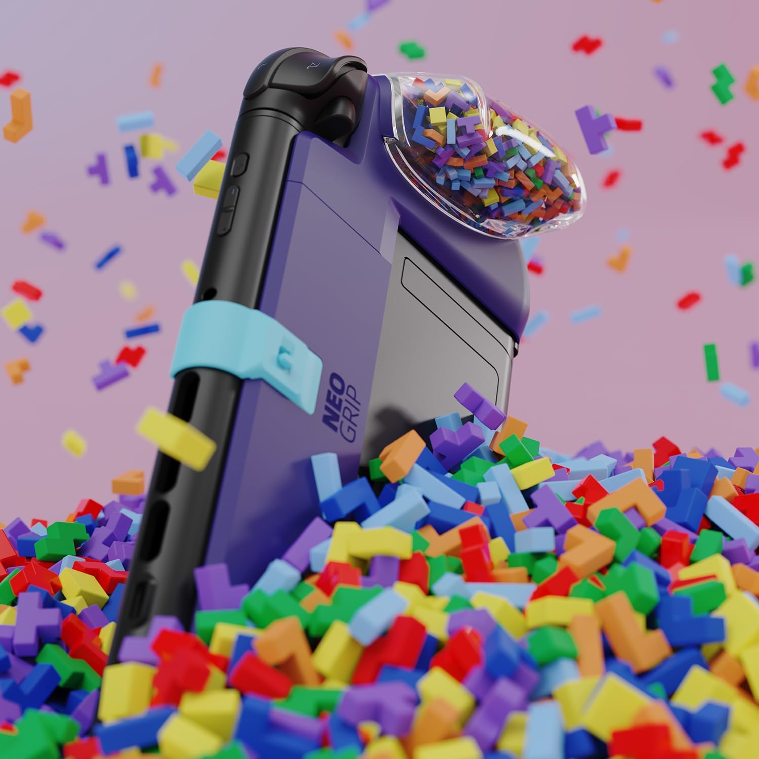 Savage Raven by Skull & Co. NeoGrip: an Ergonomic Grip Hard Shell with Replaceable Grips [to fit All Hands Sizes] for Nintendo Switch 2 - Color Block Edition