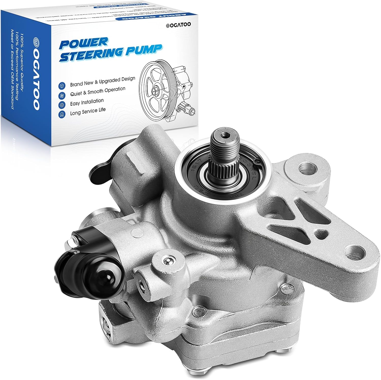 Power Steering Pump Compatible with Honda Civic Acura EL 2001 2002 2003 2004 2005,1.7L Automotive Replacement Power Steering Pumps replaces 56110PLA013, 56110PLA023, 21-5267