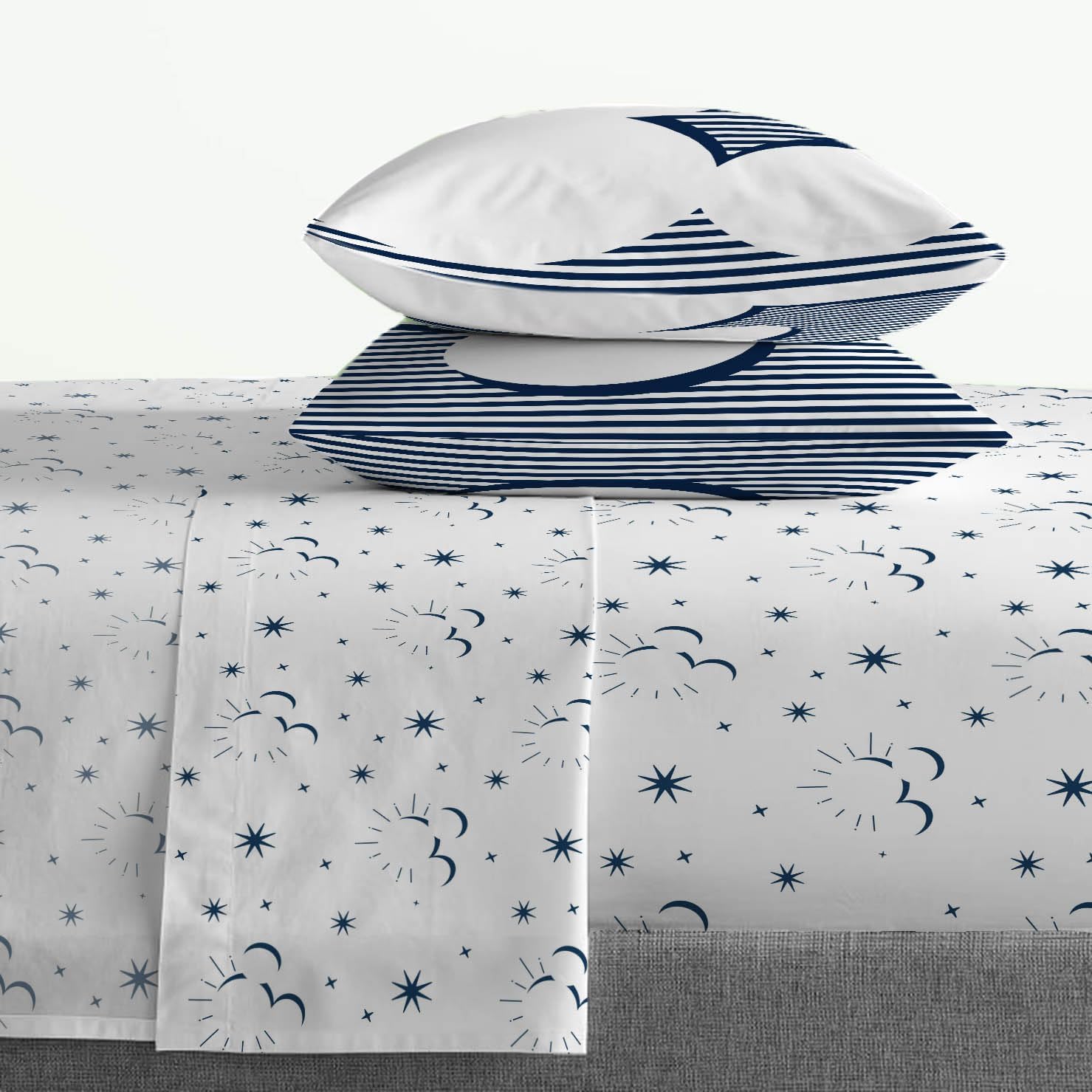 Jay Franco Kids Sheet Set with Fitted, Flat Sheets & Pillow Cover - Ultra-Soft Bedding with Pillowcase for Room Decor, White - Mickey Mouse, 4 Piece King