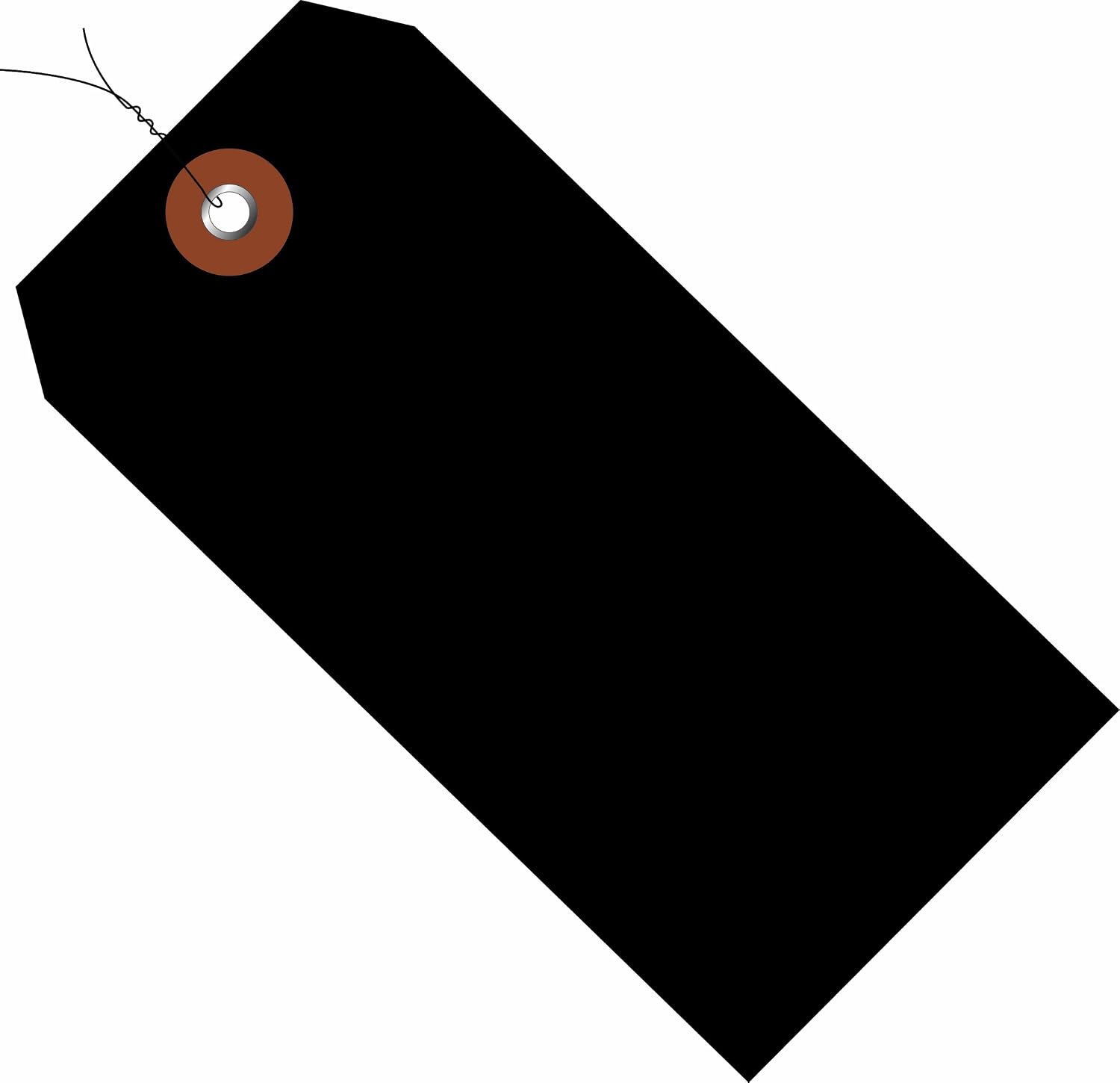Aviditi Wired Plastic Shipping Tags, 4 3/4" x 2 3/8", Black, Waterproof, Inventory Asset and Product Identification Tags, Case of 100
