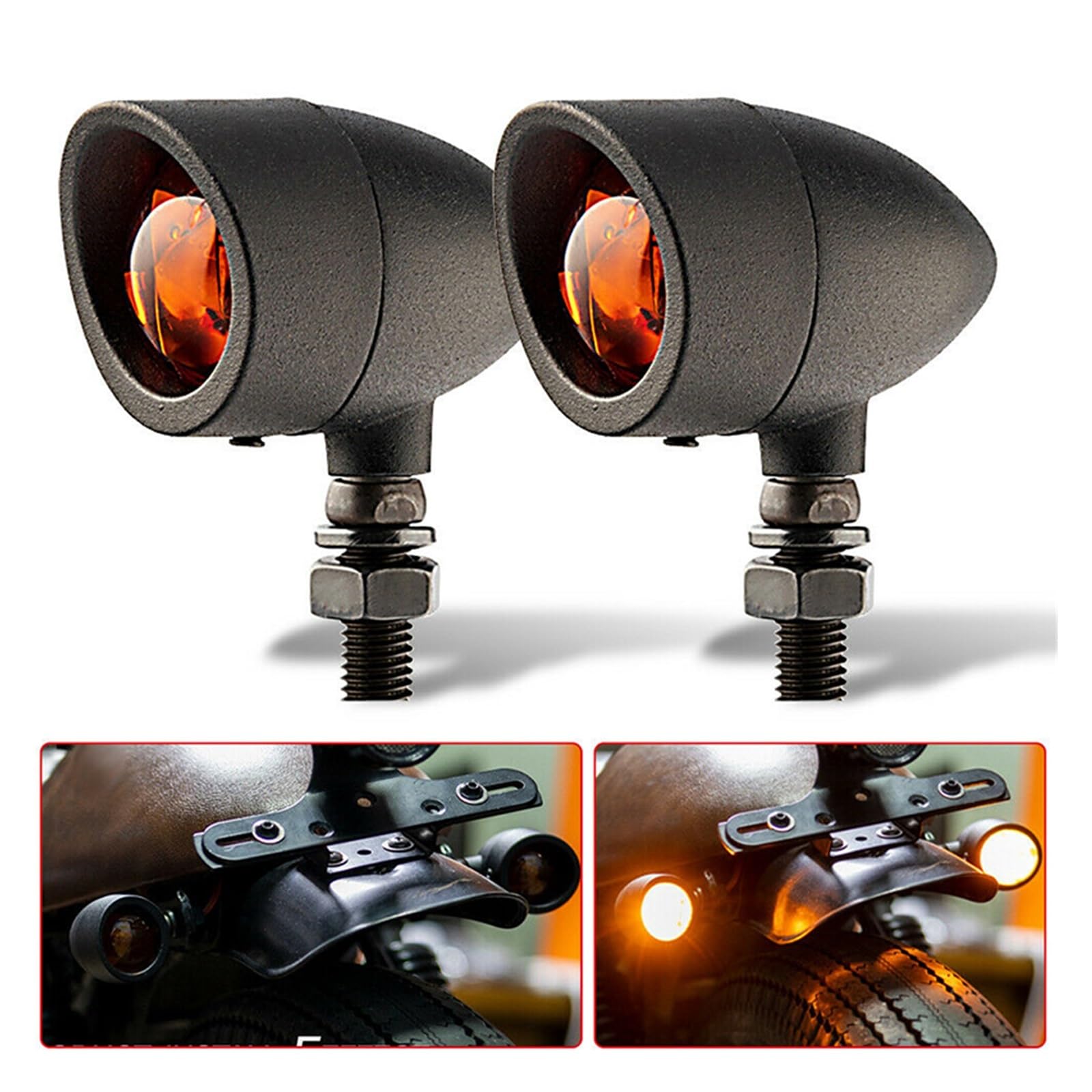 Clignotant Clignotants 1 Paire Moto LED Clignotants Feux De Freinage Feu De Signalisation Feu - Lampe Pour Café Racer