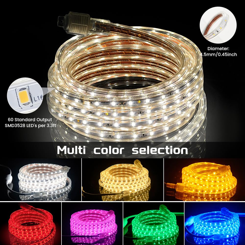 CBconcept 130 FT Pink 120V Custom Cut SMD3528 LED Light Strip Flexible, Durable, Ambient, Commercial Construction Contractor Preferred, DIY Projects, Built to Last