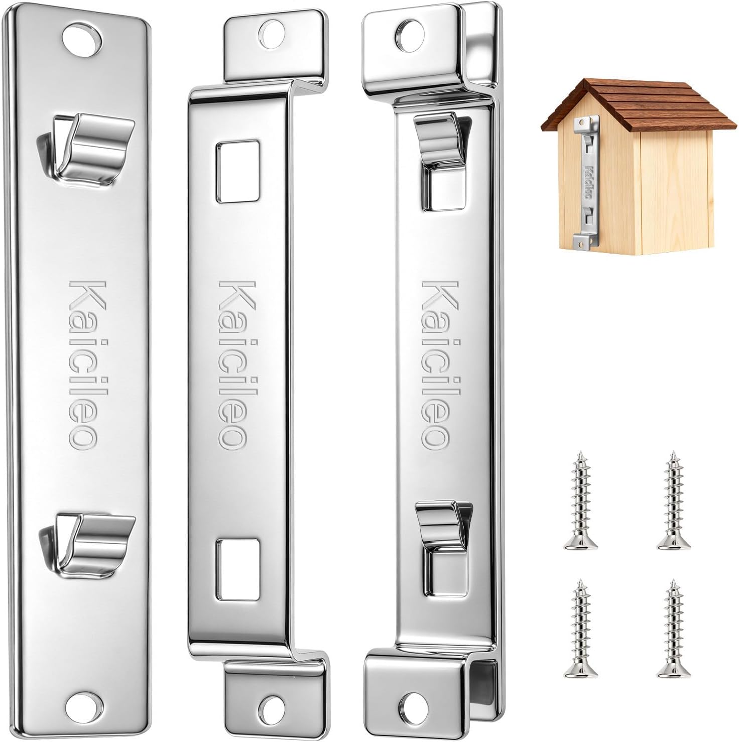 Bird House Hanger Bracket Set, RustProof Galvanized Steel Bird House Mounting Bracket with Screws, Stable Birdhouse Holder for Outside Trees, Poles, Garden Bird Houses, Nesting Boxes(2Sets)