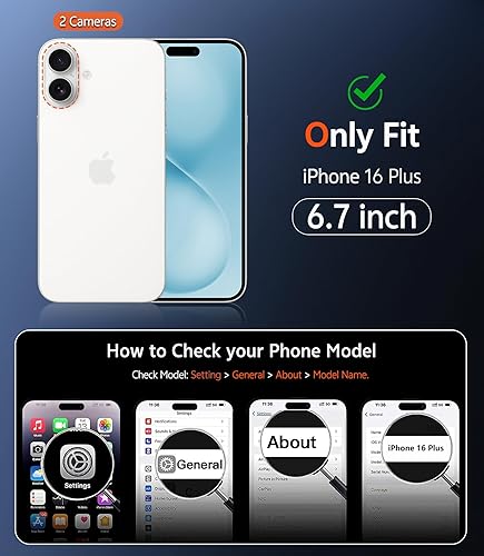 Miniatura 238 de Fntcase Funda para iPhone 15 Plus y 14 Plus de 6.7 pulgadas, magnética, a prueba de golpes de grado militar, antiamarilleo, delgada, protectora